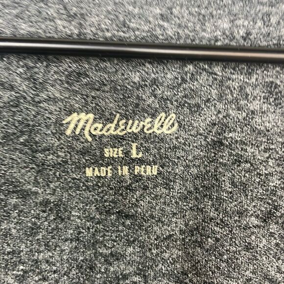 Madewell Heather Gray Knit Dress Shirt Strapless size Large 100% Cotton - Picture 7 of 13